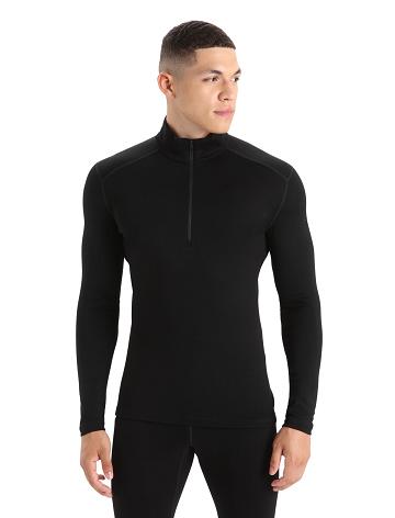 Base Layers Icebreaker Merino 260 Tech Long Sleeve Half Zip Thermal Top Homme Noir | FR 1387UZGT